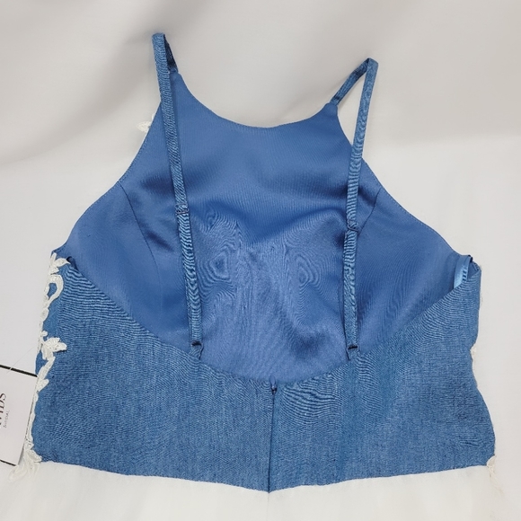 David's Bridal Denim Ivy Formal Gown Size 9 - Picture 6 of 7